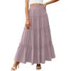 image:imagePRETTYGARDEN Boho Maxi Skirts for Women Trendy Summer 2026 Spring Long Flowy A Line Tiered Skirt Beach Vacation Clothes DressPurple