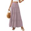 image:imagePRETTYGARDEN Boho Maxi Skirts for Women Trendy Summer 2026 Spring Long Flowy A Line Tiered Skirt Beach Vacation Clothes DressPurple