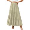 image:imagePRETTYGARDEN Boho Maxi Skirts for Women Trendy Summer 2026 Spring Long Flowy A Line Tiered Skirt Beach Vacation Clothes DressSage Green
