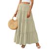 image:imagePRETTYGARDEN Boho Maxi Skirts for Women Trendy Summer 2026 Spring Long Flowy A Line Tiered Skirt Beach Vacation Clothes DressSage Green