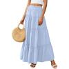 image:imagePRETTYGARDEN Boho Maxi Skirts for Women Trendy Summer 2026 Spring Long Flowy A Line Tiered Skirt Beach Vacation Clothes DressSky Blue