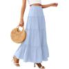 image:imagePRETTYGARDEN Boho Maxi Skirts for Women Trendy Summer 2026 Spring Long Flowy A Line Tiered Skirt Beach Vacation Clothes DressSky Blue