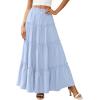 image:imagePRETTYGARDEN Boho Maxi Skirts for Women Trendy Summer 2026 Spring Long Flowy A Line Tiered Skirt Beach Vacation Clothes DressSky Blue