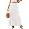 image:imagePRETTYGARDEN Boho Maxi Skirts for Women Trendy Summer 2026 Spring Long Flowy A Line Tiered Skirt Beach Vacation Clothes DressWhite