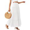 image:imagePRETTYGARDEN Boho Maxi Skirts for Women Trendy Summer 2026 Spring Long Flowy A Line Tiered Skirt Beach Vacation Clothes DressWhite