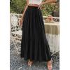 image:imagePRETTYGARDEN Long Skirts for Women Summer Vacation Outfits 2026 Spring Chiffon Elastic Waist Flowy ALine Pleated Midi SkirtBlack