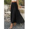 image:imagePRETTYGARDEN Long Skirts for Women Summer Vacation Outfits 2026 Spring Chiffon Elastic Waist Flowy ALine Pleated Midi SkirtBlack
