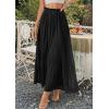 image:imagePRETTYGARDEN Long Skirts for Women Summer Vacation Outfits 2026 Spring Chiffon Elastic Waist Flowy ALine Pleated Midi SkirtBlack