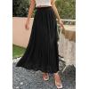 image:imagePRETTYGARDEN Long Skirts for Women Summer Vacation Outfits 2026 Spring Chiffon Elastic Waist Flowy ALine Pleated Midi SkirtBlack