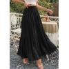 image:imagePRETTYGARDEN Long Skirts for Women Summer Vacation Outfits 2026 Spring Chiffon Elastic Waist Flowy ALine Pleated Midi SkirtBlack
