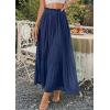 image:imagePRETTYGARDEN Long Skirts for Women Summer Vacation Outfits 2026 Spring Chiffon Elastic Waist Flowy ALine Pleated Midi SkirtDark Blue