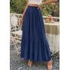 image:imagePRETTYGARDEN Long Skirts for Women Summer Vacation Outfits 2026 Spring Chiffon Elastic Waist Flowy ALine Pleated Midi SkirtDark Blue