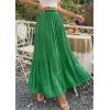 image:imagePRETTYGARDEN Long Skirts for Women Summer Vacation Outfits 2026 Spring Chiffon Elastic Waist Flowy ALine Pleated Midi SkirtGreen