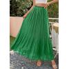 image:imagePRETTYGARDEN Long Skirts for Women Summer Vacation Outfits 2026 Spring Chiffon Elastic Waist Flowy ALine Pleated Midi SkirtGreen