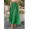 image:imagePRETTYGARDEN Long Skirts for Women Summer Vacation Outfits 2026 Spring Chiffon Elastic Waist Flowy ALine Pleated Midi SkirtGreen