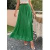 image:imagePRETTYGARDEN Long Skirts for Women Summer Vacation Outfits 2026 Spring Chiffon Elastic Waist Flowy ALine Pleated Midi SkirtGreen