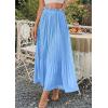 image:imagePRETTYGARDEN Long Skirts for Women Summer Vacation Outfits 2026 Spring Chiffon Elastic Waist Flowy ALine Pleated Midi SkirtLight Blue