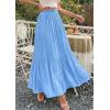 image:imagePRETTYGARDEN Long Skirts for Women Summer Vacation Outfits 2026 Spring Chiffon Elastic Waist Flowy ALine Pleated Midi SkirtLight Blue