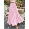 image:imagePRETTYGARDEN Long Skirts for Women Summer Vacation Outfits 2026 Spring Chiffon Elastic Waist Flowy ALine Pleated Midi SkirtPink