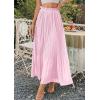 image:imagePRETTYGARDEN Long Skirts for Women Summer Vacation Outfits 2026 Spring Chiffon Elastic Waist Flowy ALine Pleated Midi SkirtPink
