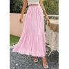 image:imagePRETTYGARDEN Long Skirts for Women Summer Vacation Outfits 2026 Spring Chiffon Elastic Waist Flowy ALine Pleated Midi SkirtPink