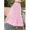 image:imagePRETTYGARDEN Long Skirts for Women Summer Vacation Outfits 2026 Spring Chiffon Elastic Waist Flowy ALine Pleated Midi SkirtPink
