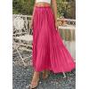 image:imagePRETTYGARDEN Long Skirts for Women Summer Vacation Outfits 2026 Spring Chiffon Elastic Waist Flowy ALine Pleated Midi SkirtRose Red
