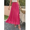 image:imagePRETTYGARDEN Long Skirts for Women Summer Vacation Outfits 2026 Spring Chiffon Elastic Waist Flowy ALine Pleated Midi SkirtRose Red