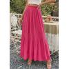 image:imagePRETTYGARDEN Long Skirts for Women Summer Vacation Outfits 2026 Spring Chiffon Elastic Waist Flowy ALine Pleated Midi SkirtRose Red