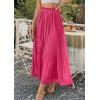 image:imagePRETTYGARDEN Long Skirts for Women Summer Vacation Outfits 2026 Spring Chiffon Elastic Waist Flowy ALine Pleated Midi SkirtRose Red