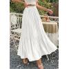 image:imagePRETTYGARDEN Long Skirts for Women Summer Vacation Outfits 2026 Spring Chiffon Elastic Waist Flowy ALine Pleated Midi SkirtWhite