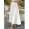 image:imagePRETTYGARDEN Long Skirts for Women Summer Vacation Outfits 2026 Spring Chiffon Elastic Waist Flowy ALine Pleated Midi SkirtWhite