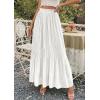image:imagePRETTYGARDEN Long Skirts for Women Summer Vacation Outfits 2026 Spring Chiffon Elastic Waist Flowy ALine Pleated Midi SkirtWhite