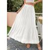 image:imagePRETTYGARDEN Long Skirts for Women Summer Vacation Outfits 2026 Spring Chiffon Elastic Waist Flowy ALine Pleated Midi SkirtWhite