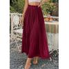 image:imagePRETTYGARDEN Long Skirts for Women Summer Vacation Outfits 2026 Spring Chiffon Elastic Waist Flowy ALine Pleated Midi SkirtWine Red