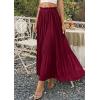 image:imagePRETTYGARDEN Long Skirts for Women Summer Vacation Outfits 2026 Spring Chiffon Elastic Waist Flowy ALine Pleated Midi SkirtWine Red