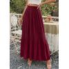 image:imagePRETTYGARDEN Long Skirts for Women Summer Vacation Outfits 2026 Spring Chiffon Elastic Waist Flowy ALine Pleated Midi SkirtWine Red