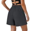 image:imagePRETTYGARDEN Shorts for Women Dressy 2026 Summer Elastic High Waisted Wide Leg Business Casual Work Shorts with PocketsGrey