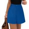 image:imagePRETTYGARDEN Shorts for Women Dressy 2026 Summer Elastic High Waisted Wide Leg Business Casual Work Shorts with PocketsRoyal Blue