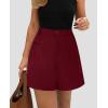 image:imagePRETTYGARDEN Shorts for Women Dressy 2026 Summer Elastic High Waisted Wide Leg Business Casual Work Shorts with PocketsWine Red