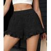 image:imagePRETTYGARDEN Shorts for Women Summer 2026 Beach Vacation Clothes Spring Elastic Waist Embroidered Ruffle Shorts with PocketsBlack