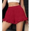 image:imagePRETTYGARDEN Shorts for Women Summer 2026 Beach Vacation Clothes Spring Elastic Waist Embroidered Ruffle Shorts with PocketsRed