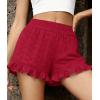 image:imagePRETTYGARDEN Shorts for Women Summer 2026 Beach Vacation Clothes Spring Elastic Waist Embroidered Ruffle Shorts with PocketsRed