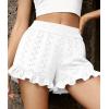 image:imagePRETTYGARDEN Shorts for Women Summer 2026 Beach Vacation Clothes Spring Elastic Waist Embroidered Ruffle Shorts with PocketsWhite