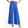 image:imagePRETTYGARDEN Womens Spring Wide Leg Palazzo Pants 2026 Trendy Loose Button High Waist Pleated Work Business Casual TrousersBlue