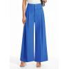 image:imagePRETTYGARDEN Womens Spring Wide Leg Palazzo Pants 2026 Trendy Loose Button High Waist Pleated Work Business Casual TrousersBlue