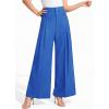 image:imagePRETTYGARDEN Womens Spring Wide Leg Palazzo Pants 2026 Trendy Loose Button High Waist Pleated Work Business Casual TrousersBlue