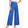 image:imagePRETTYGARDEN Womens Spring Wide Leg Palazzo Pants 2026 Trendy Loose Button High Waist Pleated Work Business Casual TrousersBlue