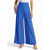 image:imagePRETTYGARDEN Womens Spring Wide Leg Palazzo Pants 2026 Trendy Loose Button High Waist Pleated Work Business Casual TrousersBlue