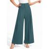 image:imagePRETTYGARDEN Womens Spring Wide Leg Palazzo Pants 2026 Trendy Loose Button High Waist Pleated Work Business Casual TrousersBlue Green